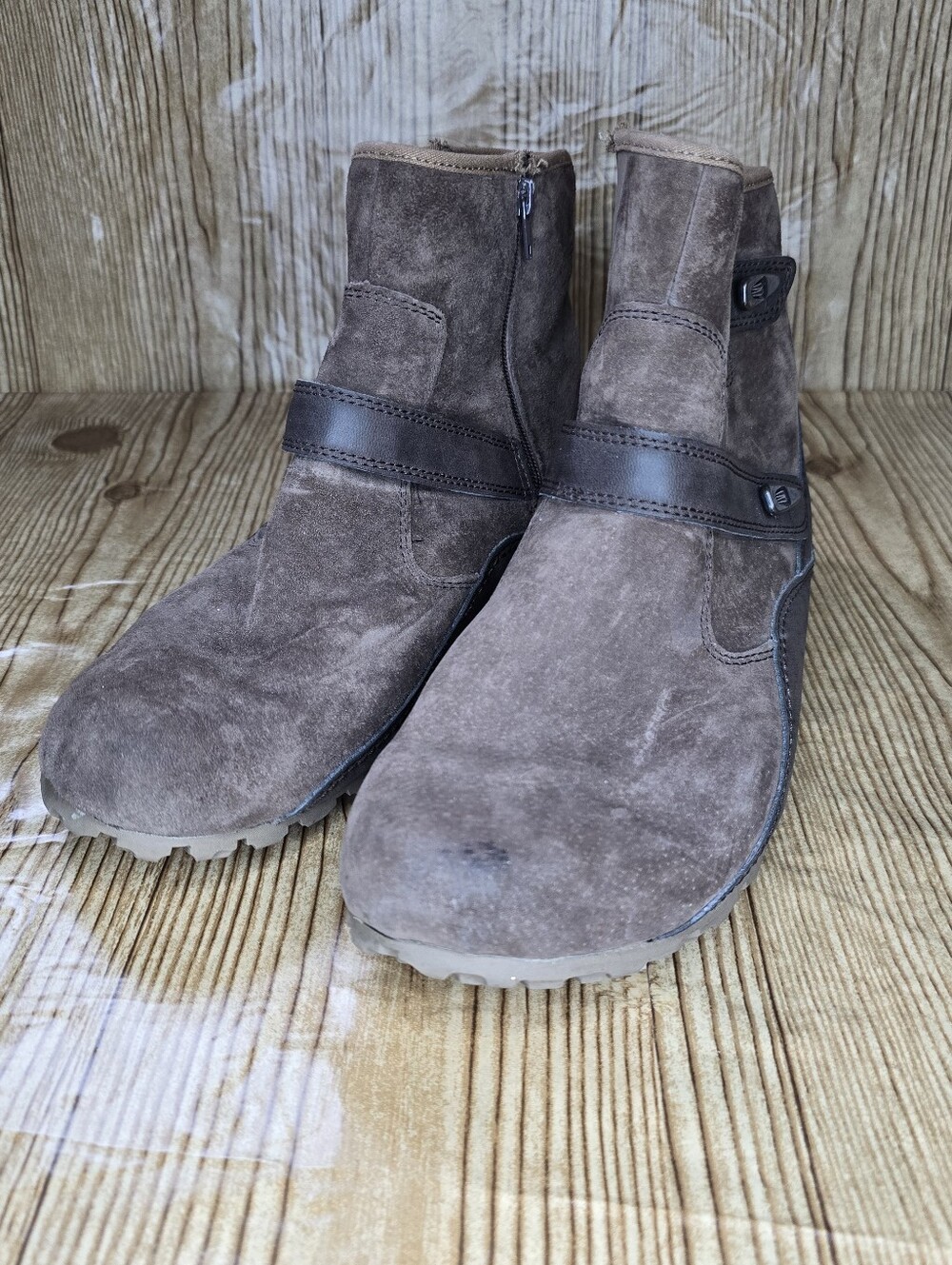 Merrell Women's Haven Duo Brown Suede Side Zip Ankle Boots Size 8.5‎